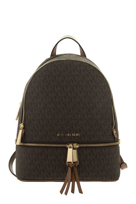 michael kors logoed backpack brown with studs|Michael Kors Backpack near me.